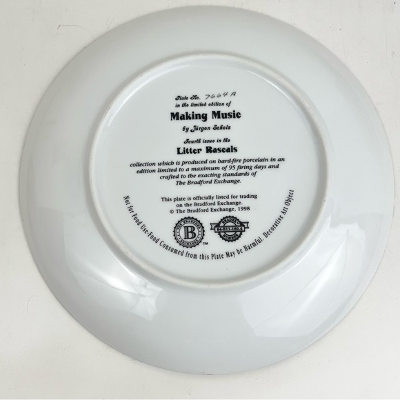 Vintage “Making Music ” Litter Rascals Collectors Plate - Picture 6 of 7